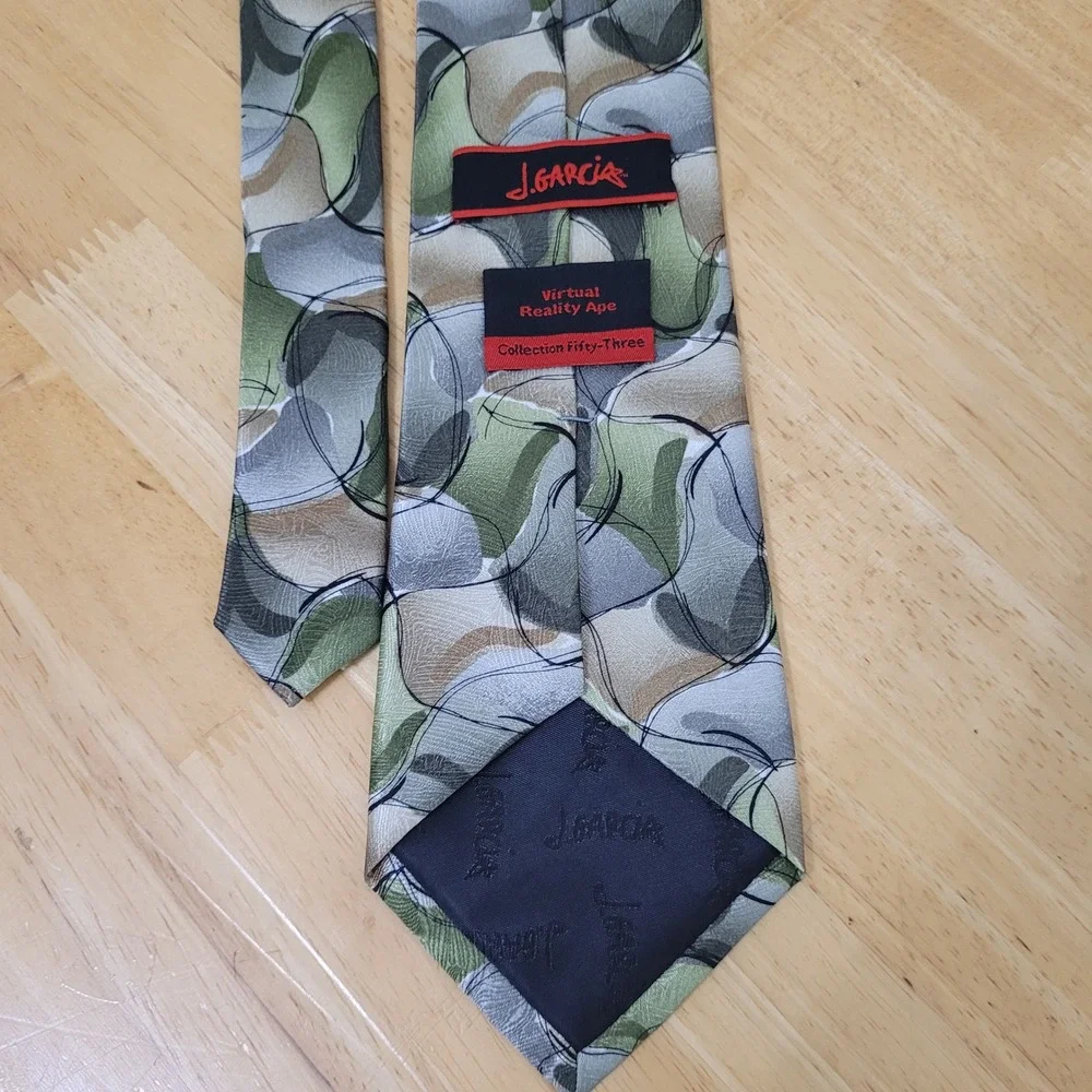 J Garcia Mens‎ Abstract Swirl Silk Necktie Collection Fifty Three